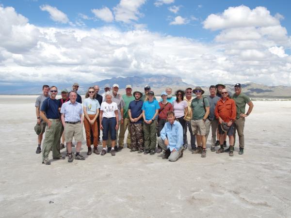 Group at salt flats near Guadalupe Mountains National Park