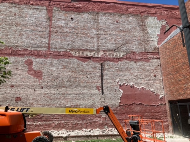 Old brick wall before renovation
