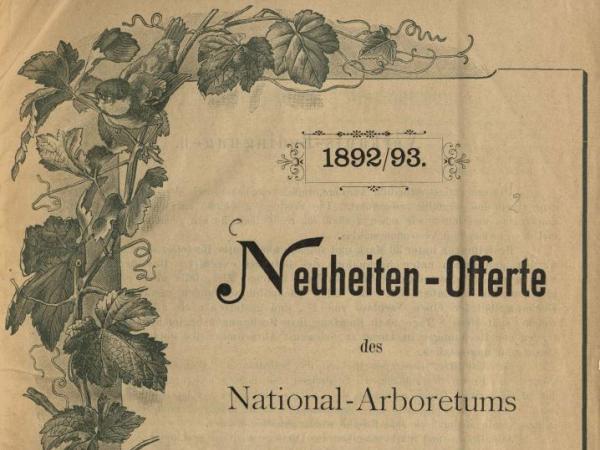 Cover of Neuheiten-Off. Natl.-Arbor. Zöschen 1892/3