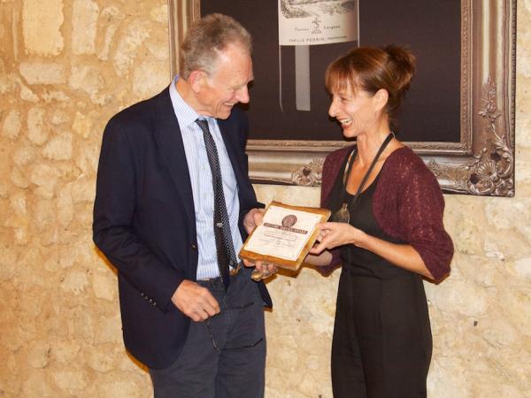 01/10/12. Château Carbonnieux, Gala Dinner. M. Heathcoat Amory receiving his Life Time Service Award. Photo: J. MacEwen.