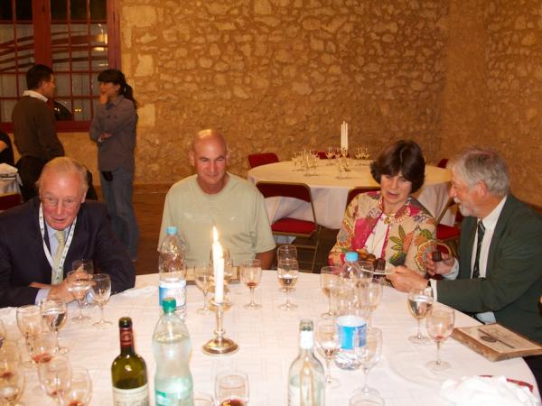01/10/12. Château Carbonnieux, Gala Dinner. From left, L. Kenyon, J. Hitz, S. Kenyon, J. Lipscombe. Photo: J. MacEwen.